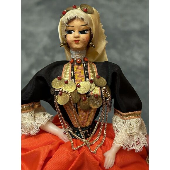 Vintage EROS Florence Made in Italy Roma Girl Doll in Traditional Costume 24 In. - Picture 6 of 11